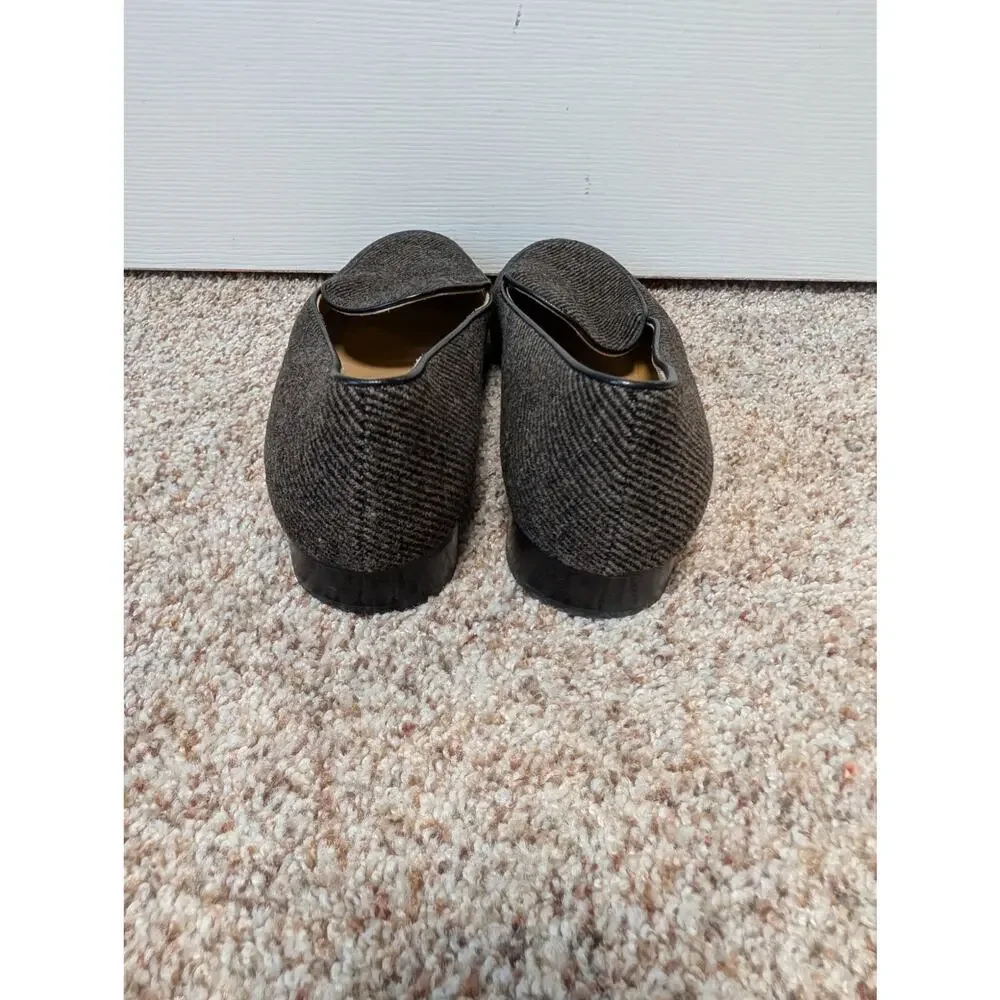 Talbots Black gray tweed Flats Womens Comfortable Slip On Work Office Shoes 10W